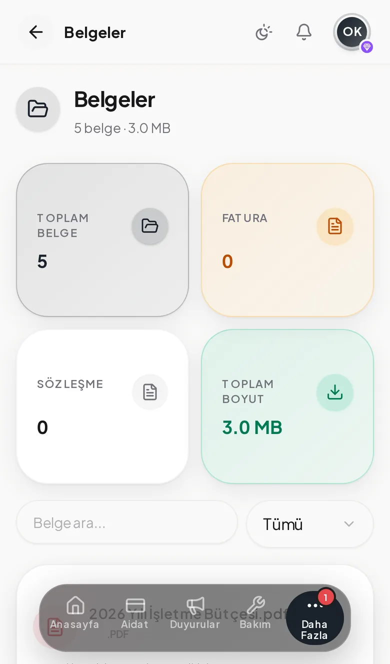 Belgeler — ortak evrak deposu