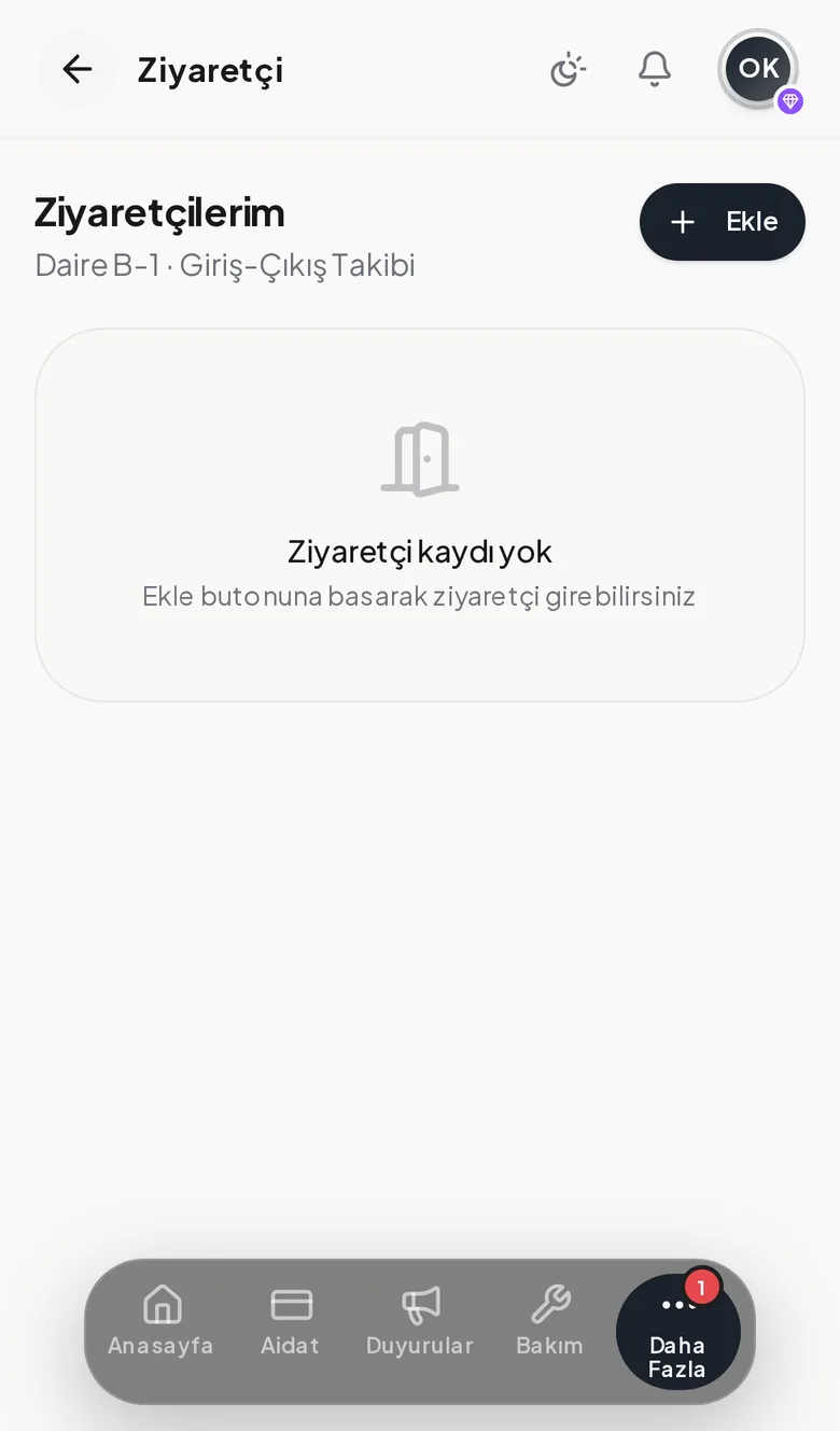 Ziyaretçi — misafir ve otopark izni